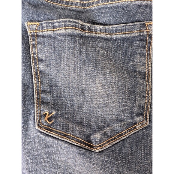 Kut from the Kloth Katy Boyfriend Blue Jeans Size 12 Distressed Embroidered Fade - Picture 5 of 13